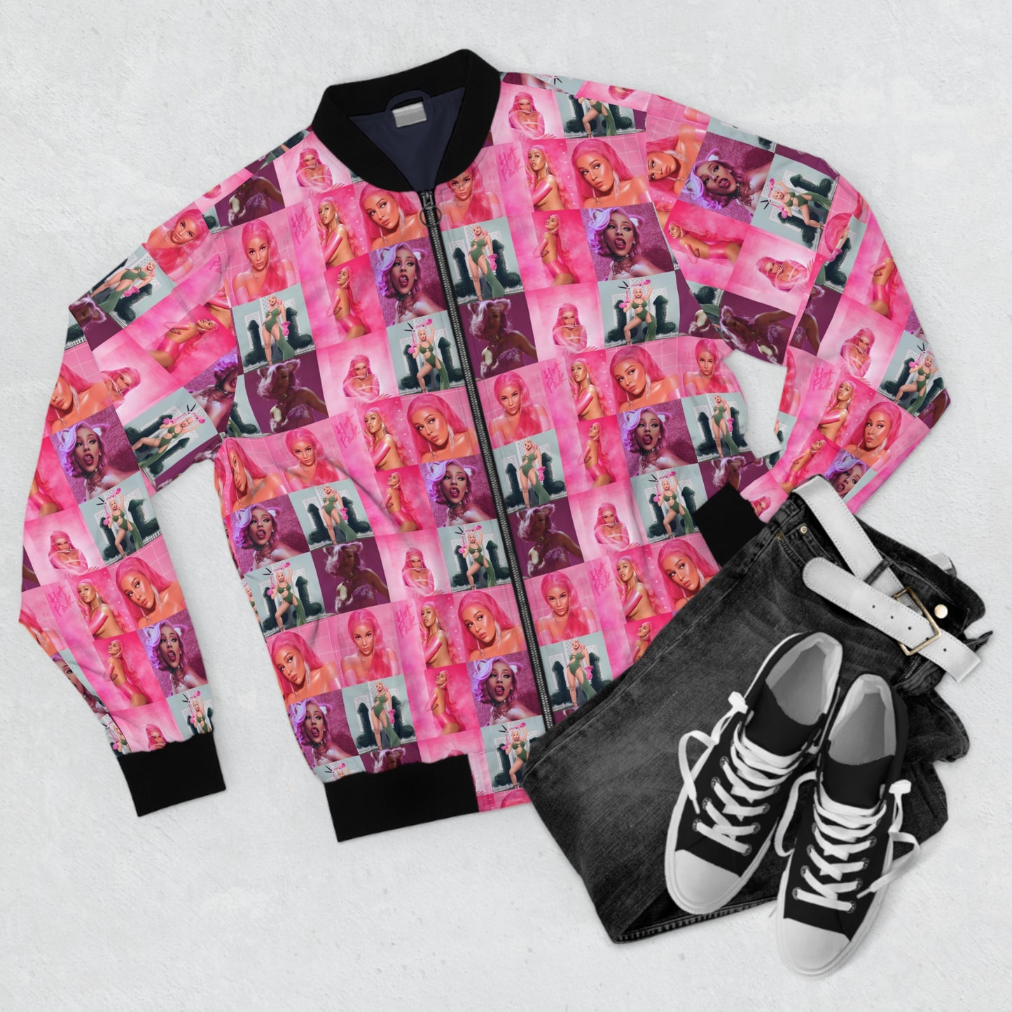 Doja Cat Hot Pink Mosaic Men's Bomber Jacket