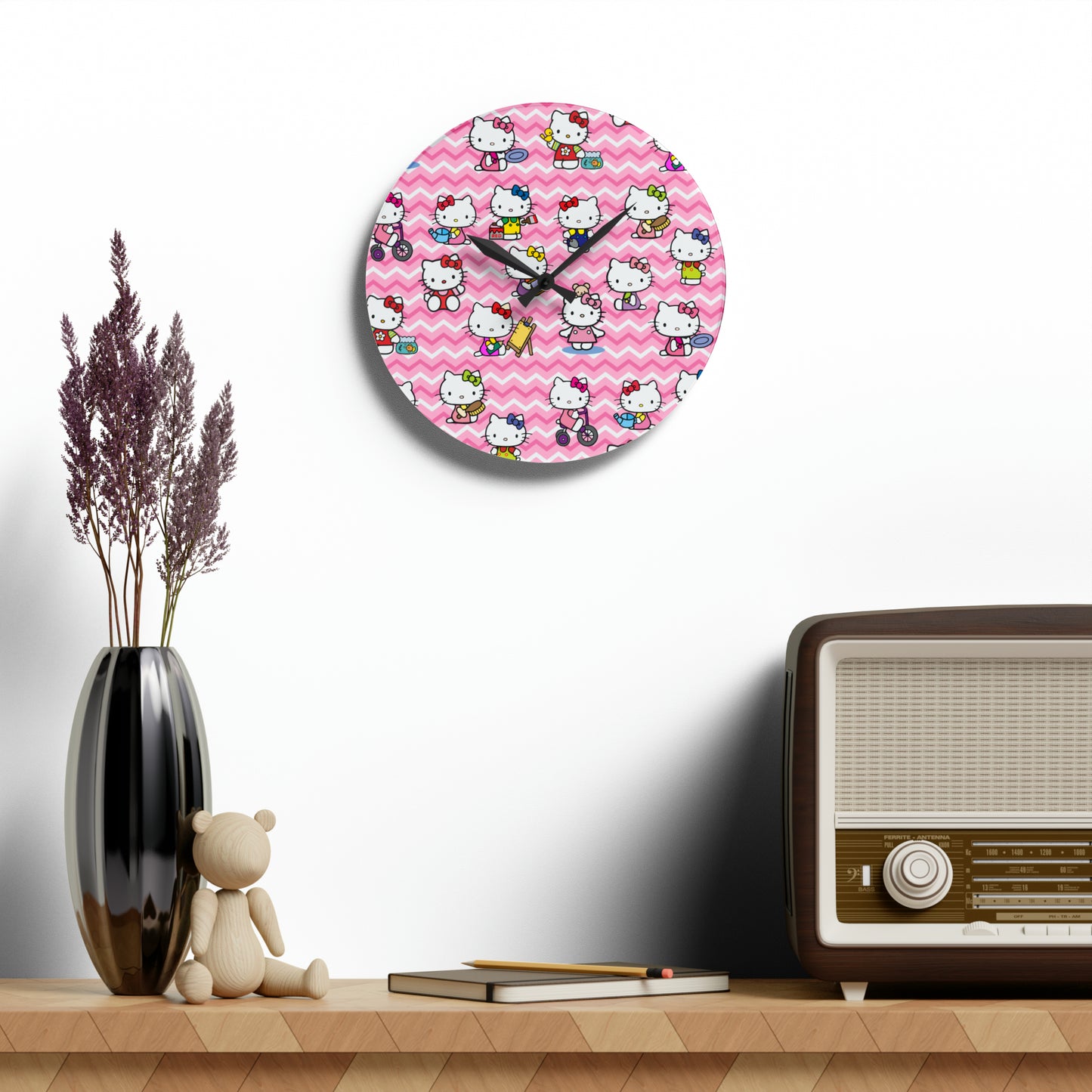 Hello Kitty Playtime Collage Acrylic Wall Clock