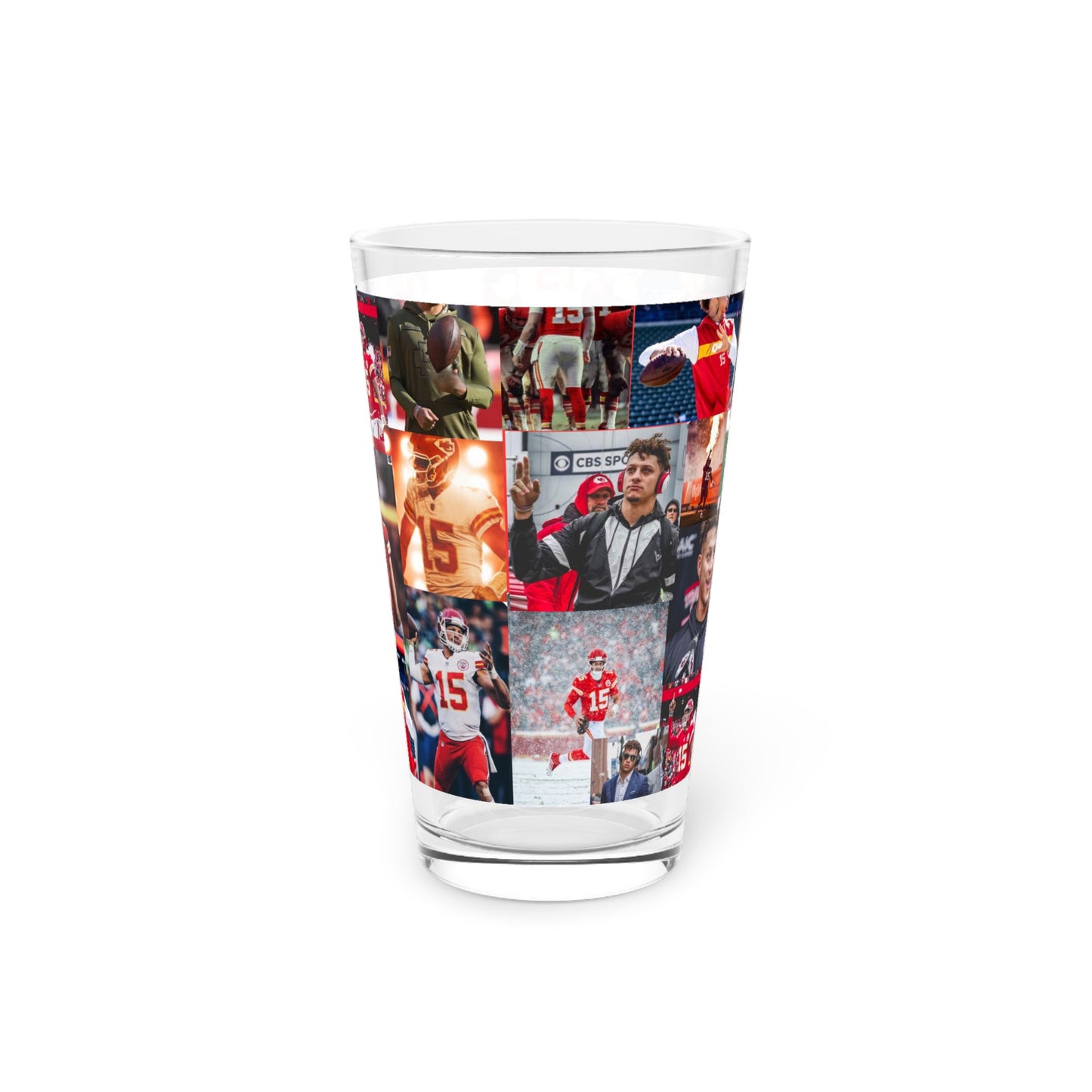 Patrick Mahomes Chiefs MVPAT Photo Collage Pint Glass