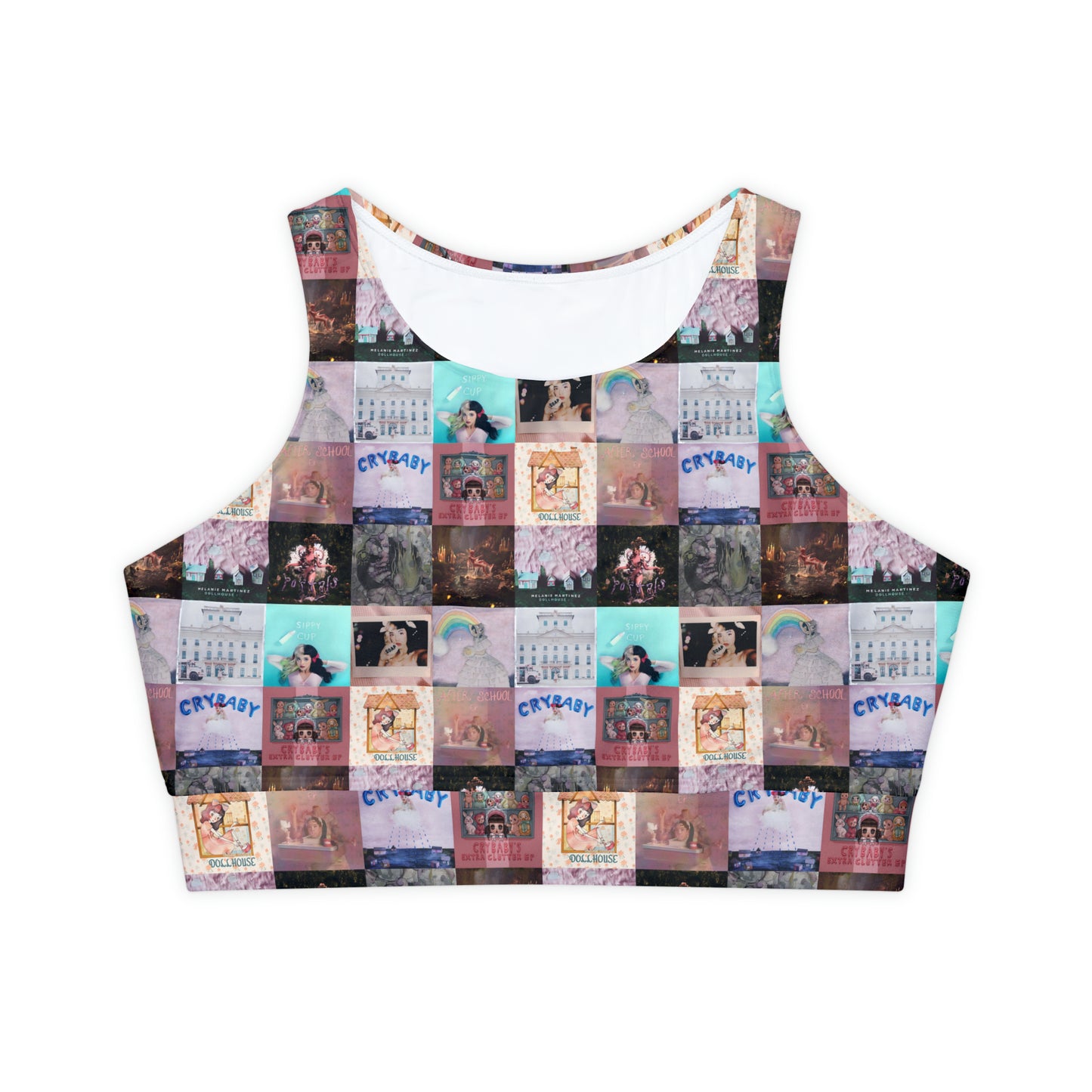 Melanie Martinez Album Art Collage Fully Lined Padded Sports Bra