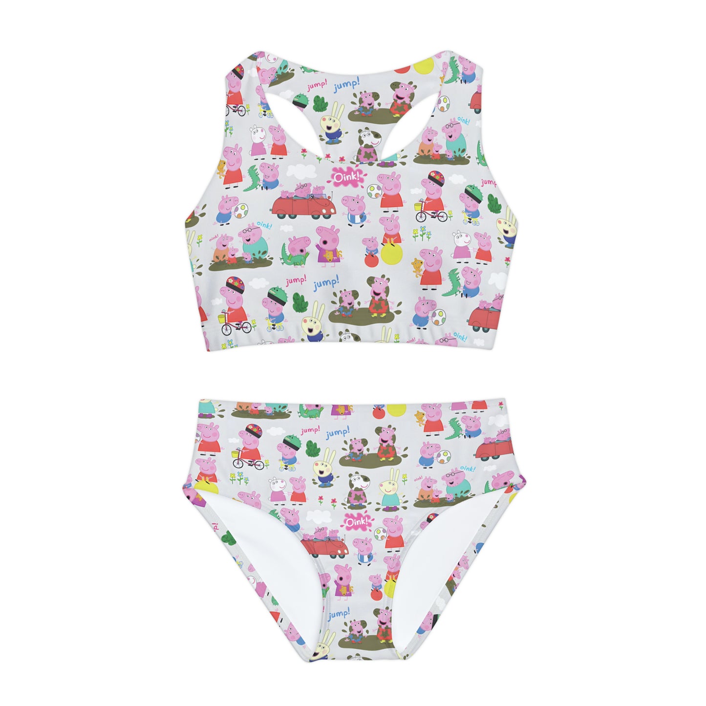 Peppa Pig Oink Oink Collage Girls Two Piece Swimsuit