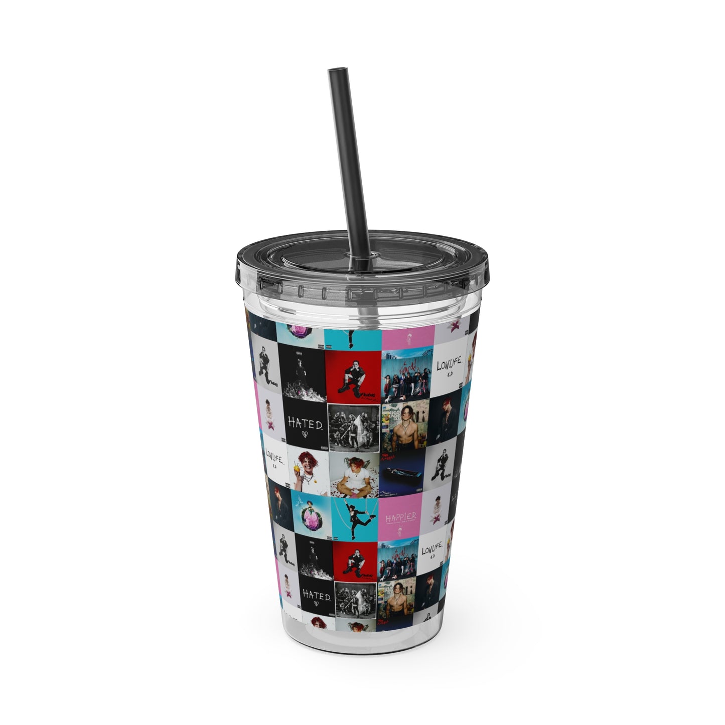 YUNGBLUD Album Cover Art Collage Sunsplash Tumbler with Straw