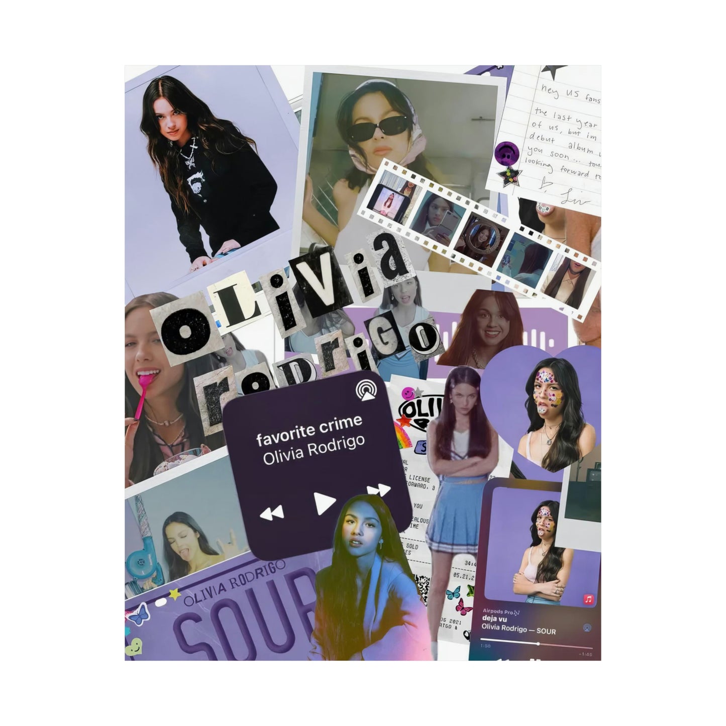 Olivia Rodrigo Deja Vu Collage Matte Poster