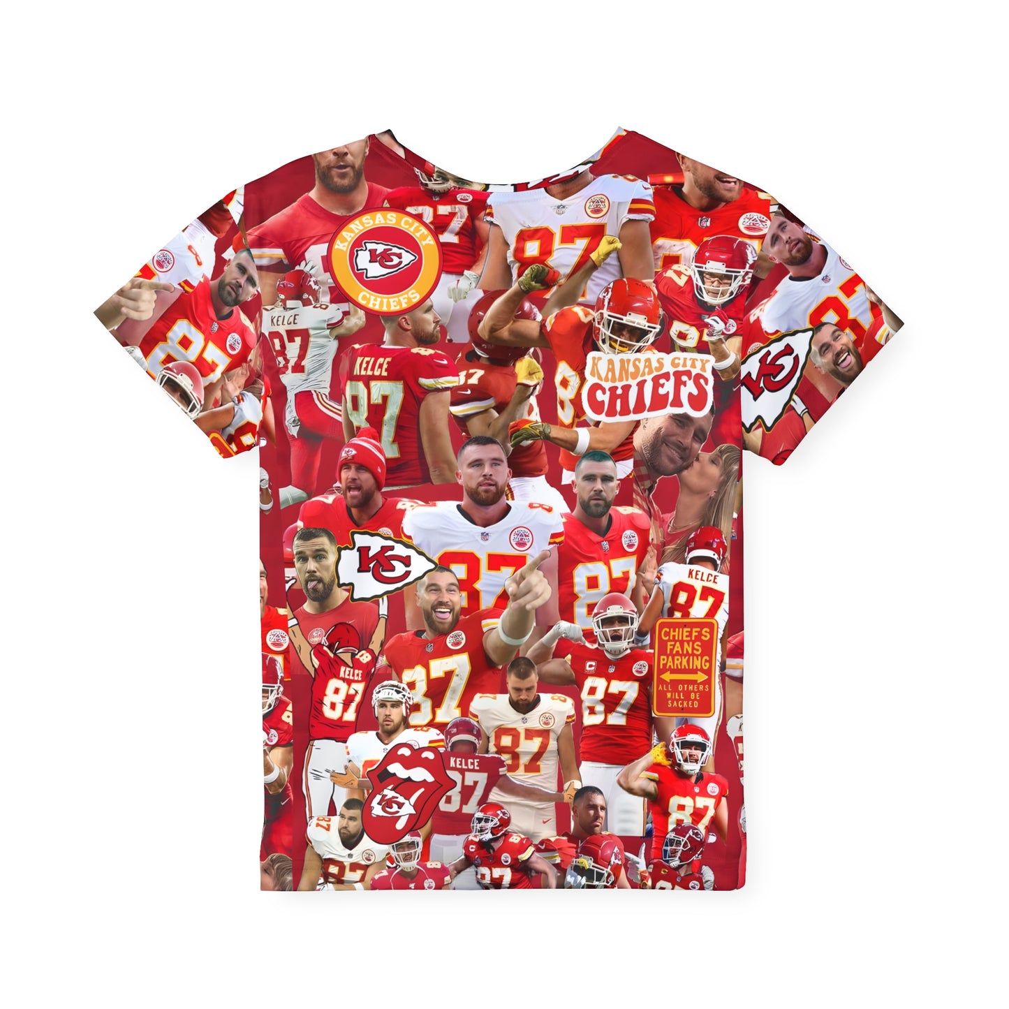 Travis Kelce Chiefs Red Collage Kids Sports Jersey