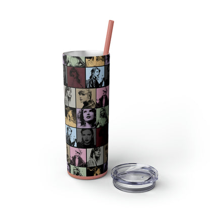 Taylor Swift Eras Collage Skinny Tumbler with Straw