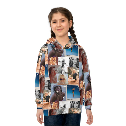 Miley Cyrus Flowers Photo Collage Kid's Hoodie