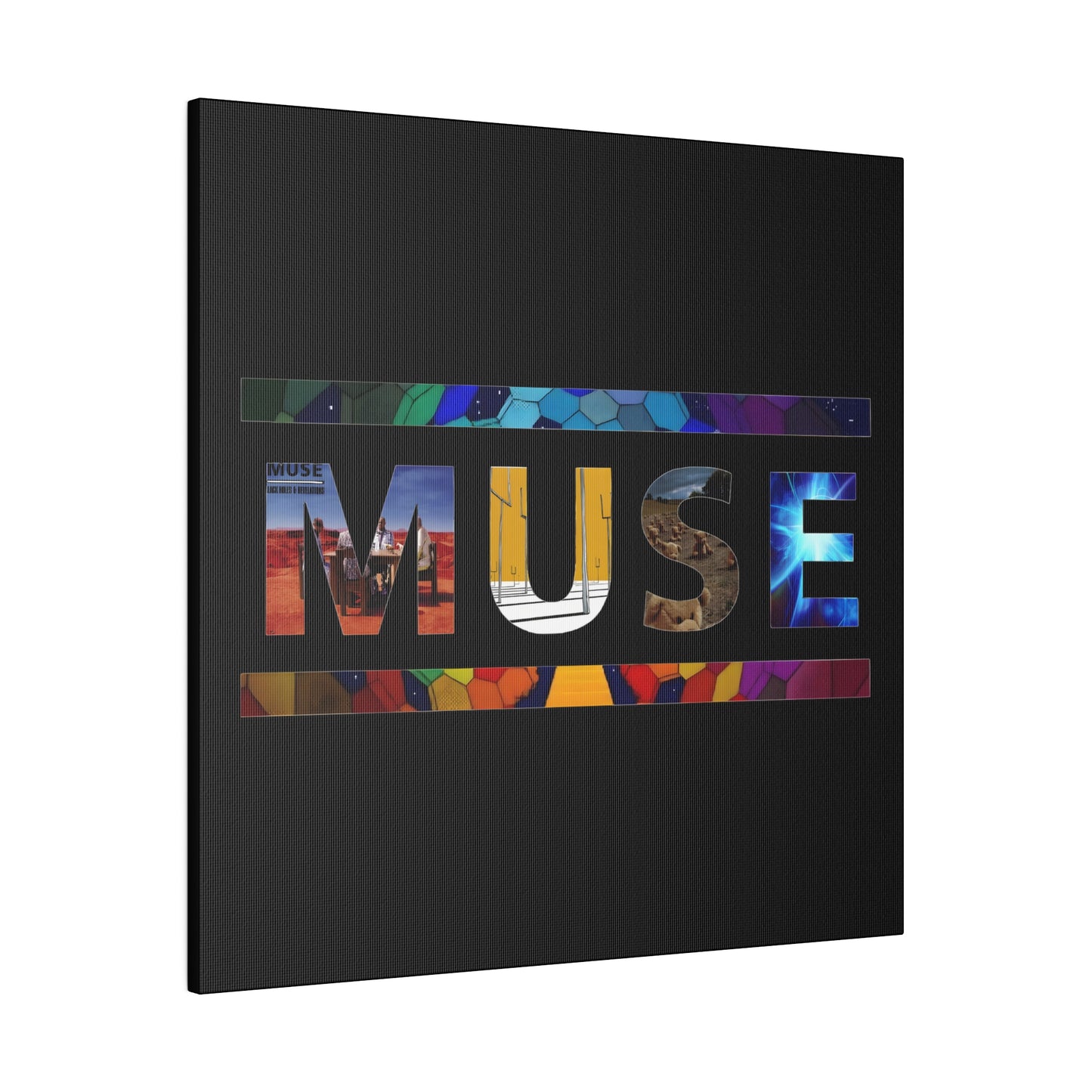 Muse Album Art Letters Thin Matte Stretched Canvas