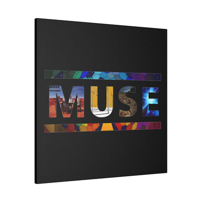 Muse Album Art Letters Thin Matte Stretched Canvas