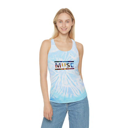 Muse Album Art Letters Tie Dye Racerback Tank Top