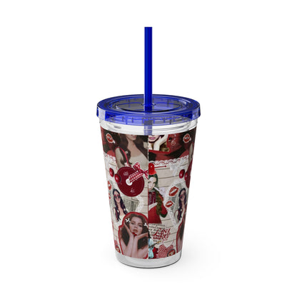 Lana Del Rey Cherry Coke Collage Sunsplash Tumbler with Straw