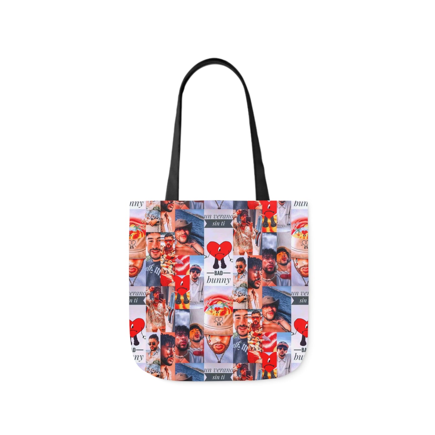 Bad Bunny Un Verano Sin Ti Photo Collage Polyester Canvas Tote Bag