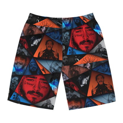 Post Malone Crystal Portraits Collage Men's Board Shorts