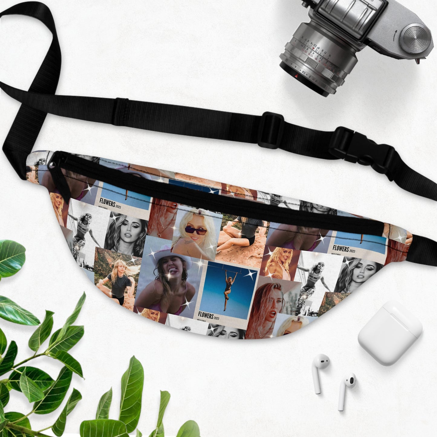 Miley Cyrus Flowers Photo Collage Fanny Pack