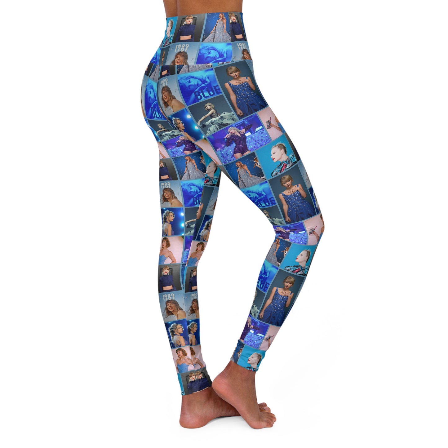 Taylor Swift Blue Dreams Collage High Waisted Yoga Leggings