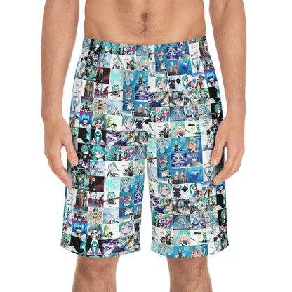 Hatsune Miku Album Cover Collage Men's Board Shorts