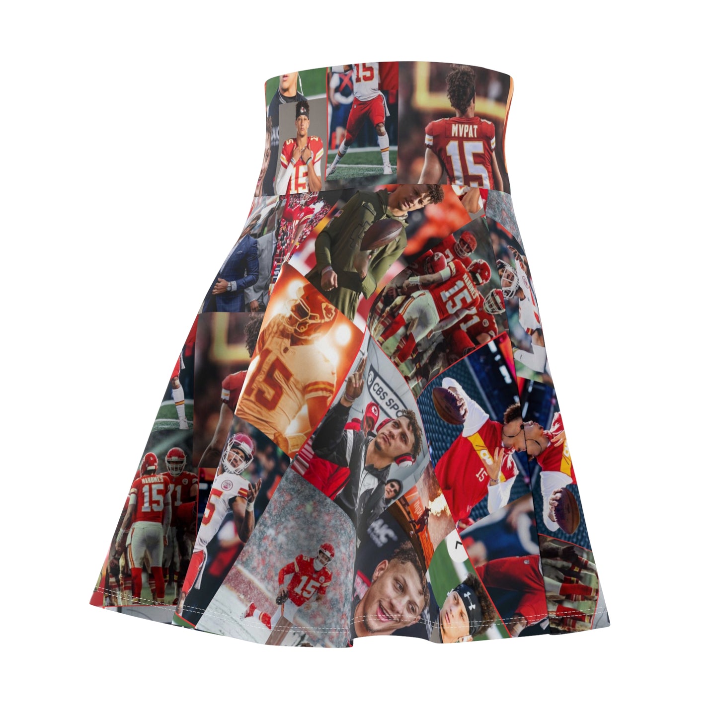 Patrick Mahomes Chiefs MVPAT Photo Collage Women's Skater Skirt