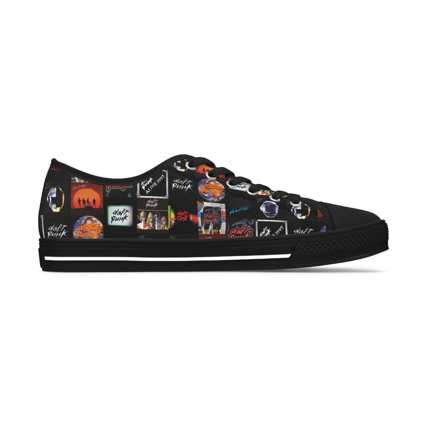 Daft Punk Album Cover Art Collage Women's Low Top Sneakers