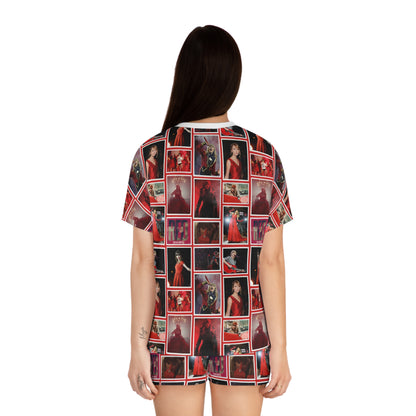 Taylor Swift Red Era Collage Women's Short Pajama Set