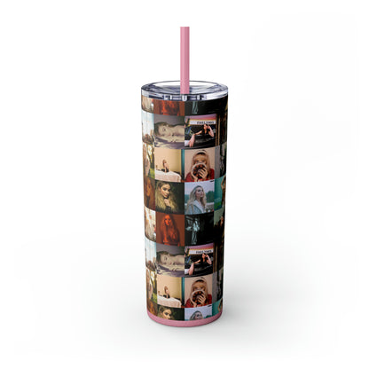 Sabrina Carpenter Album Cover Collage Skinny Tumbler with Straw