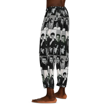 Charlie Puth Black And White Portraits Collage Men's Pajama Pants