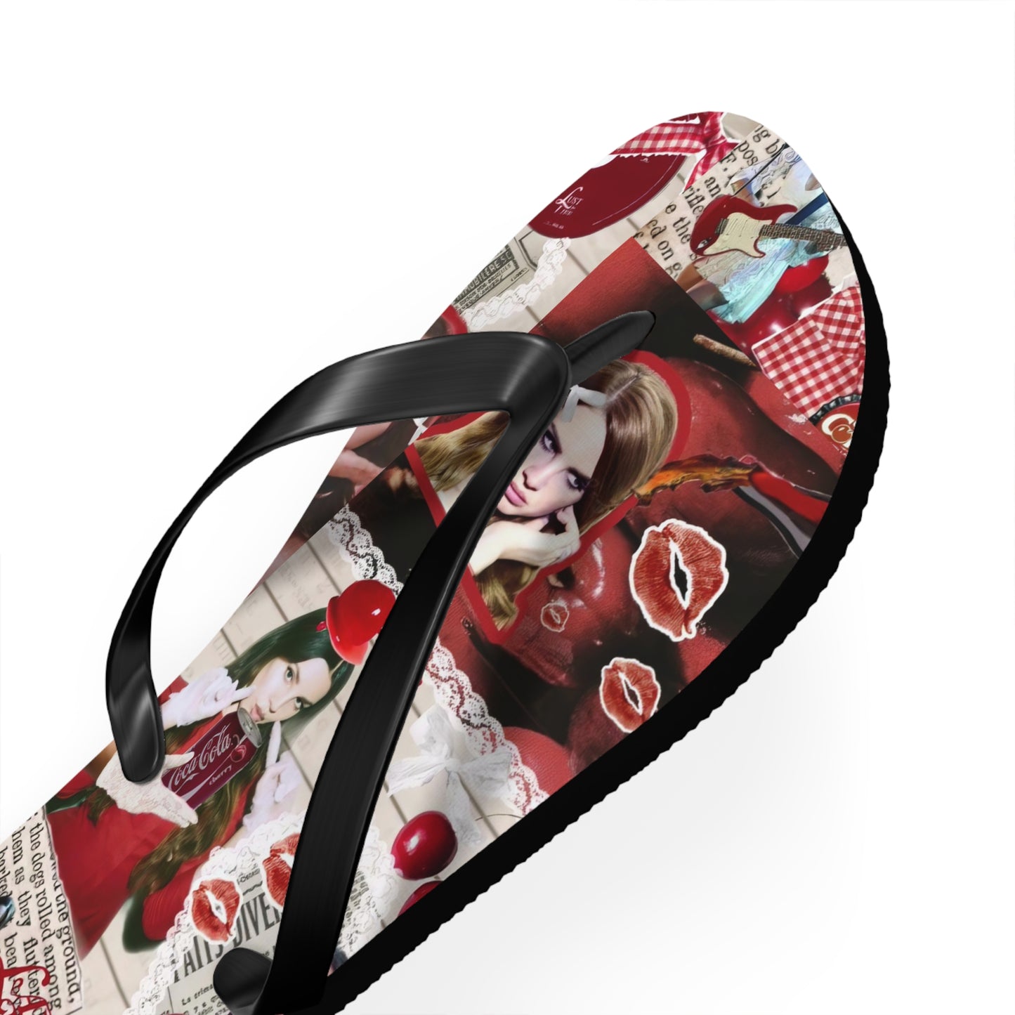 Lana Del Rey Cherry Coke Collage Flip Flops