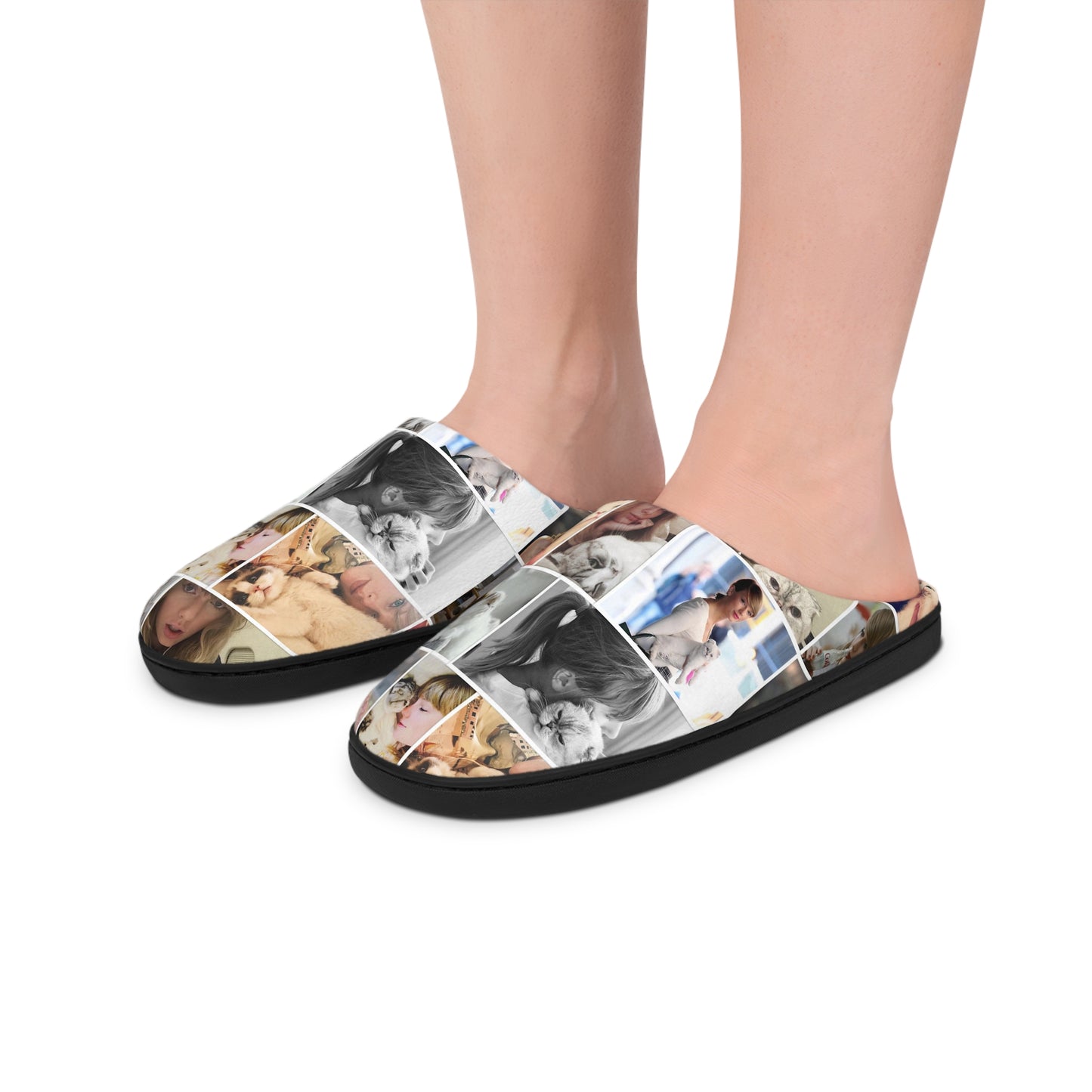 Taylor Swift's Cats Collage Pattern Women's Indoor Slippers