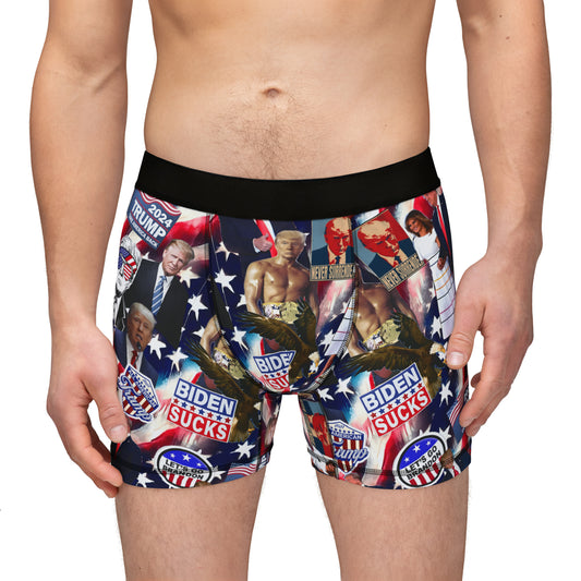 Donald Trump 2024 MAGA Montage Men's Boxers