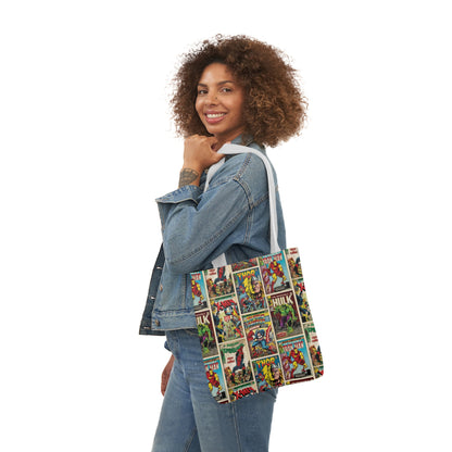 Marvel Comic Book Cover Collage Polyester Canvas Tote Bag