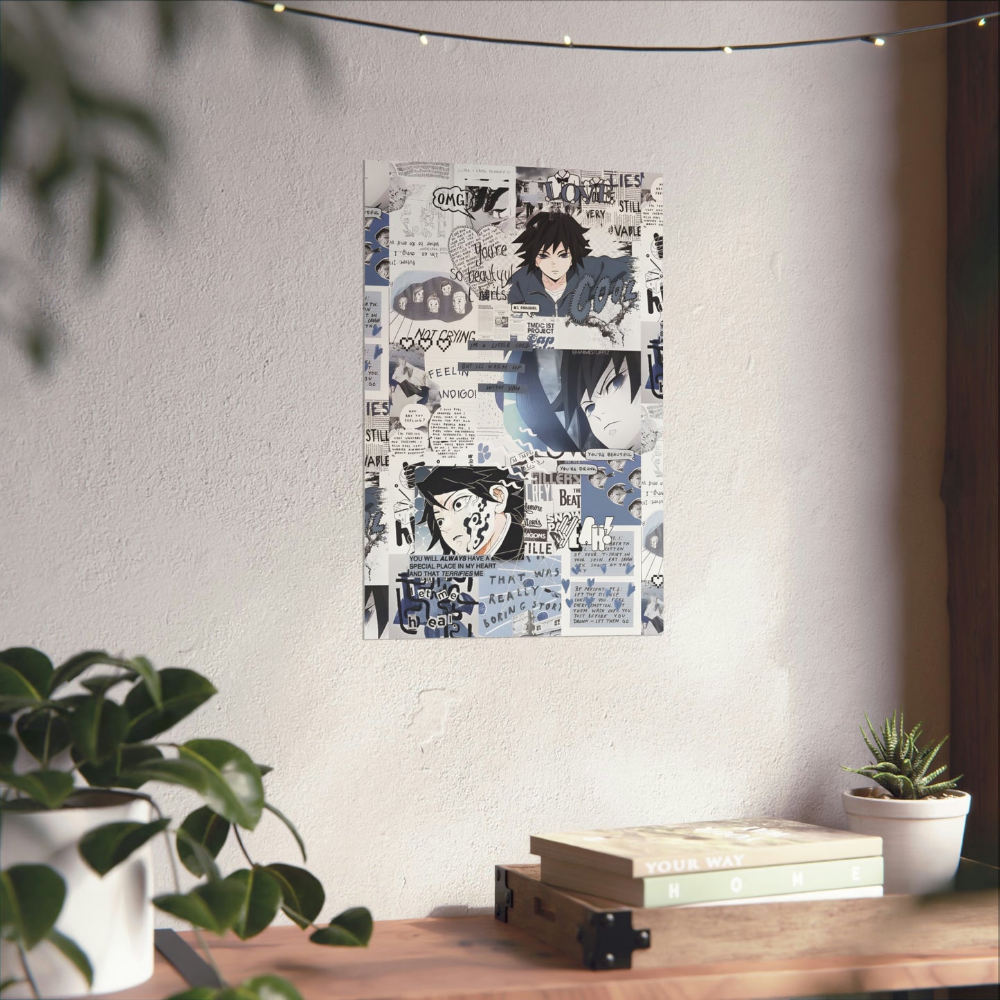 Demon Slayer Giyu Aesthetic Collage Matte Vertical Poster