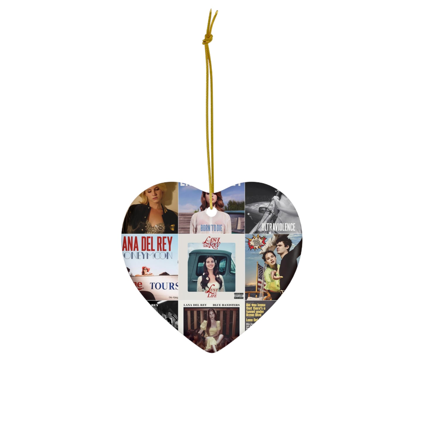 Lana Del Rey Album Cover Collage Ceramic Ornament