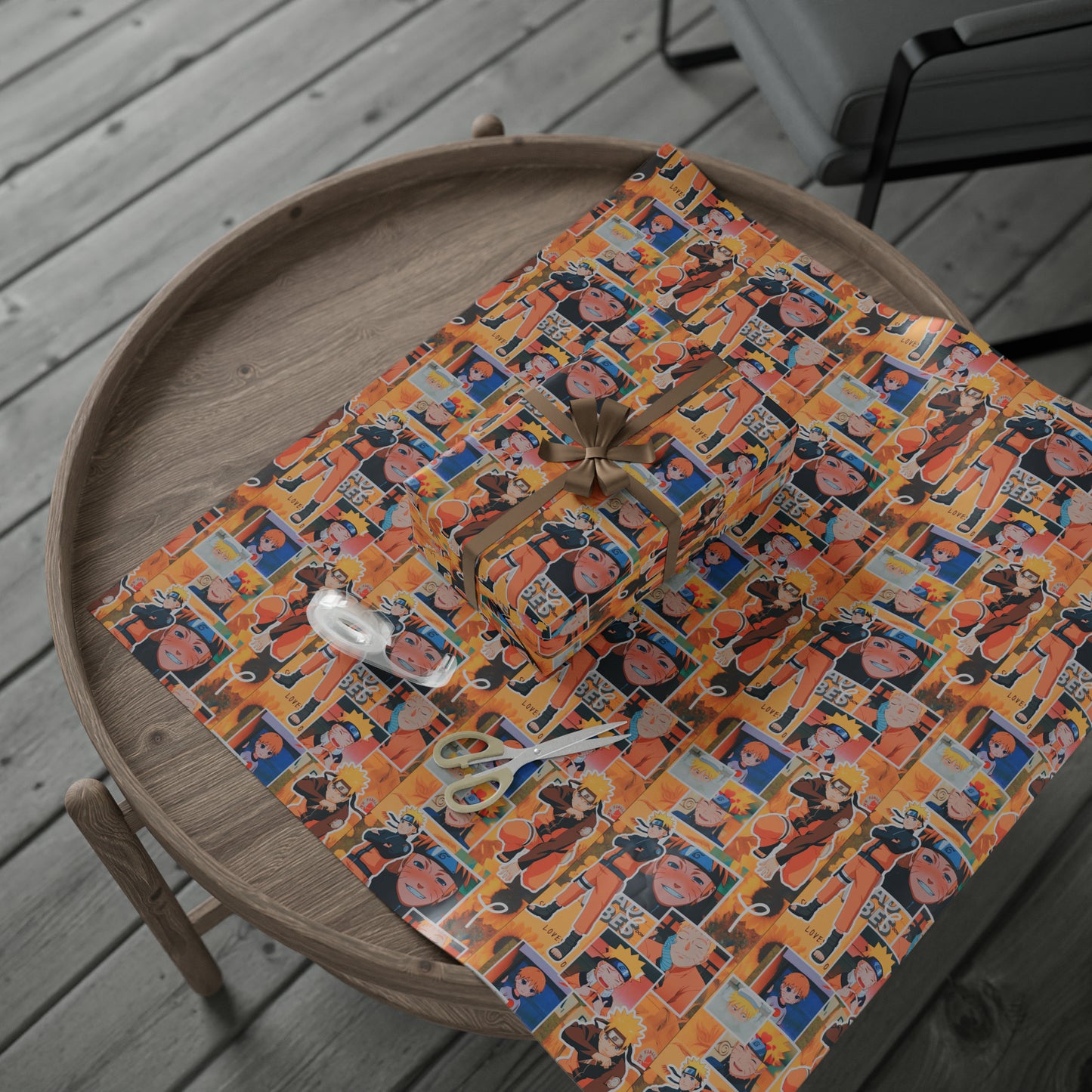 Naruto Uzumaki Sunflower Blaze Collage Gift Wrapping Paper