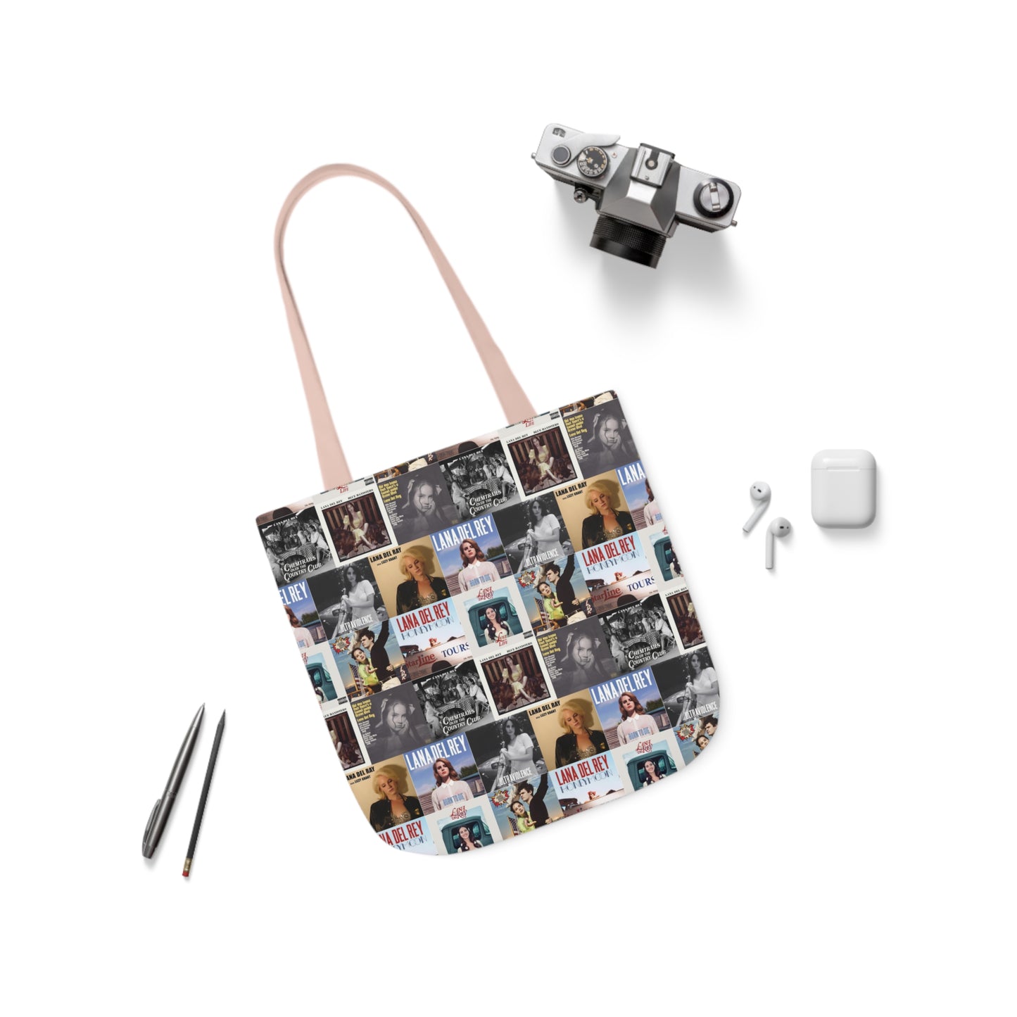 Lana Del Rey Album Cover Collage Polyester Canvas Tote Bag