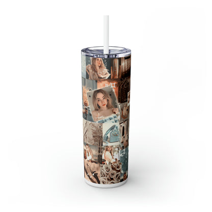 Sabrina Carpenter Peachy Princess Collage Skinny Tumbler with Straw