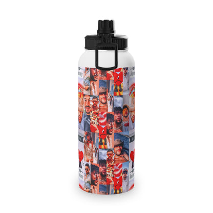 Bad Bunny Un Verano Sin Ti Photo Collage Stainless Steel Sports Lid Water Bottle