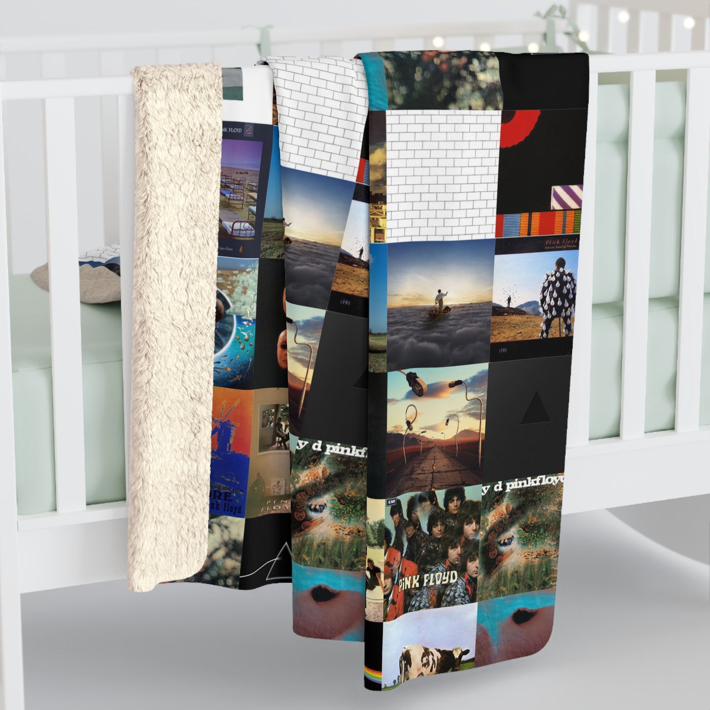 Pink Floyd Album Cover Collage Sherpa Fleece Blanket