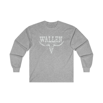 Morgan Wallen White Logo Ultra Cotton Long Sleeve Tee Shirt