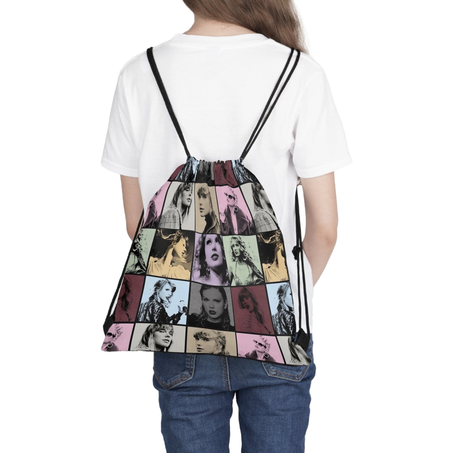 Taylor Swift Eras Collage Outdoor Drawstring Bag