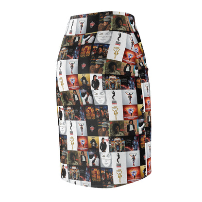 Michael Jackson Album Cover Collage Women's Pencil Skirt