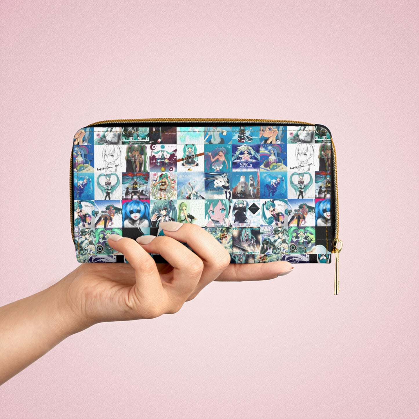 Hatsune Miku Album Cover Collage Zipper Wallet