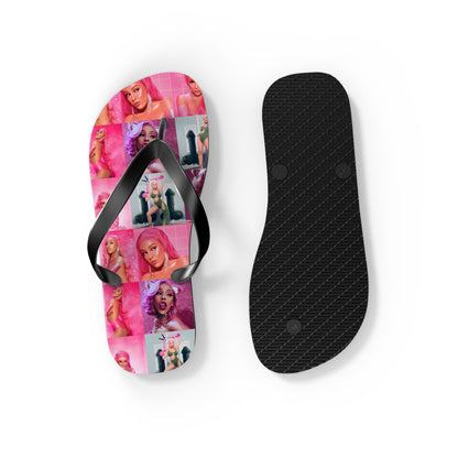 Doja Cat Hot Pink Mosaic Flip Flops