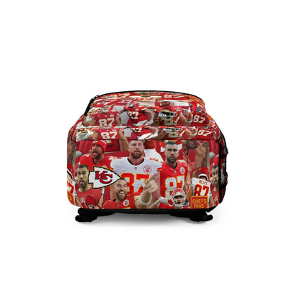 Travis Kelce Chiefs Red Collage Backpack