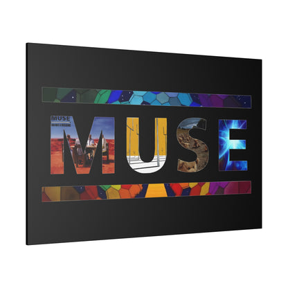 Muse Album Art Letters Thin Matte Stretched Canvas