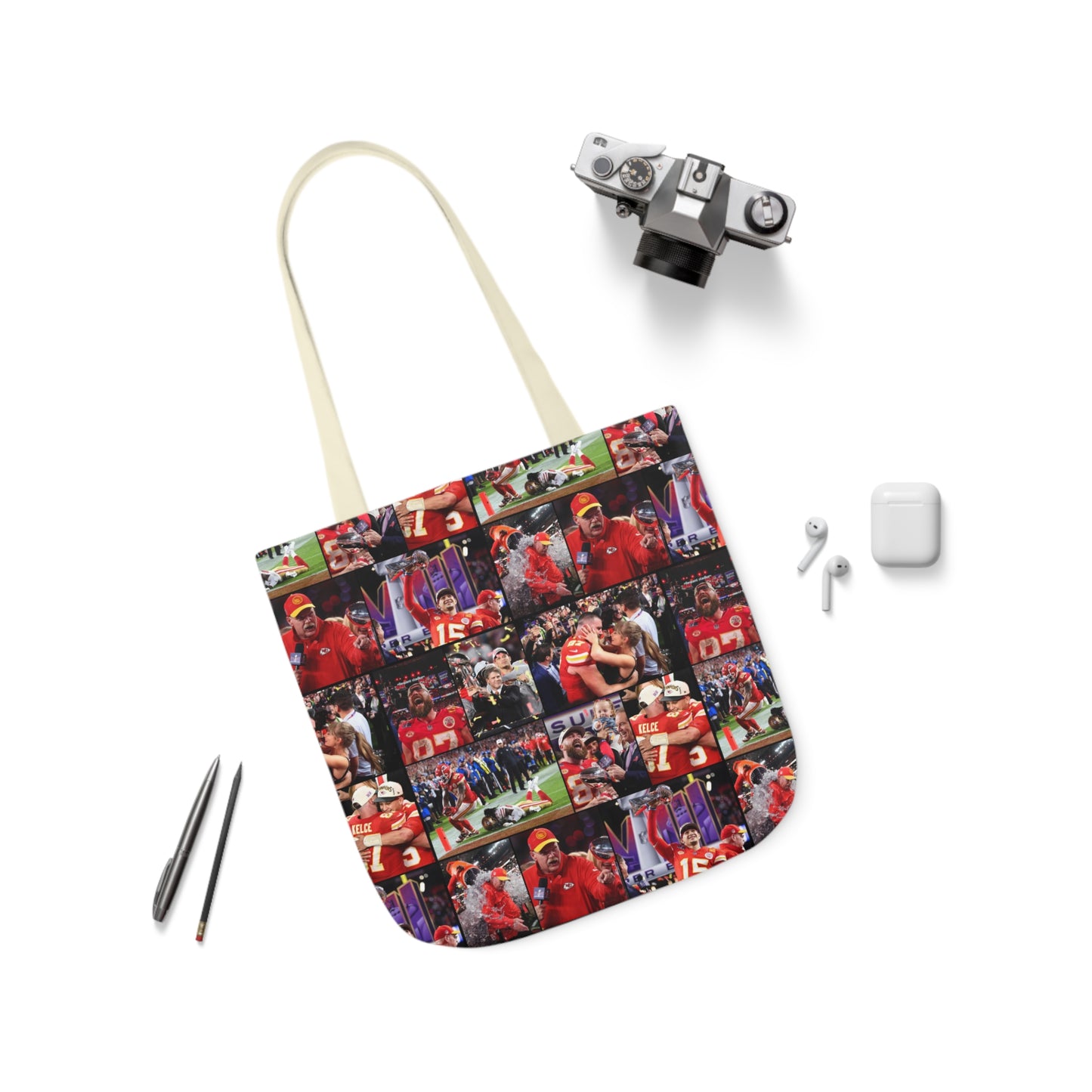 Kansas City Chiefs Superbowl LVIII Championship Victory Collage Polyester Canvas Tote Bag