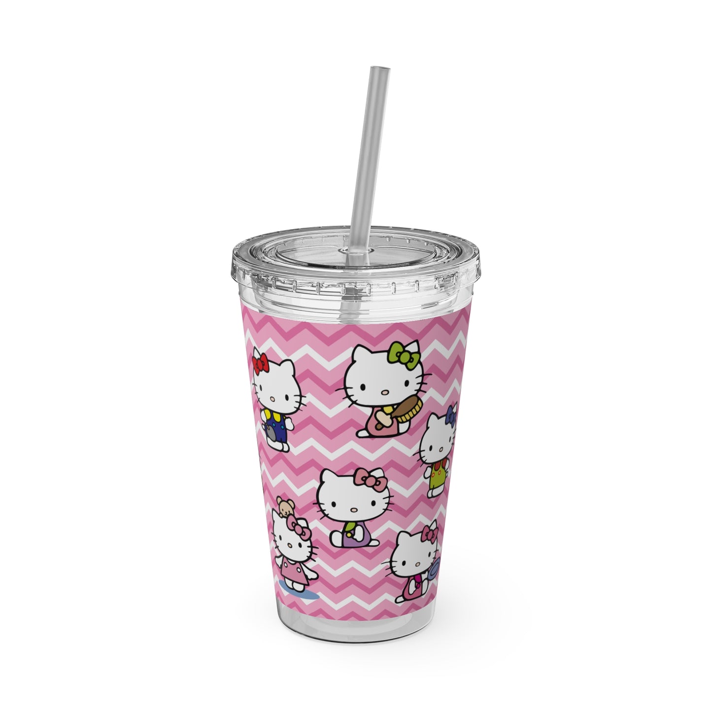 Hello Kitty Playtime Collage Sunsplash Tumbler with Straw