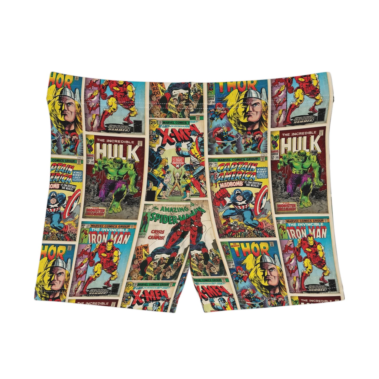 Marvel Comic Book Cover Collage Women's Shorts