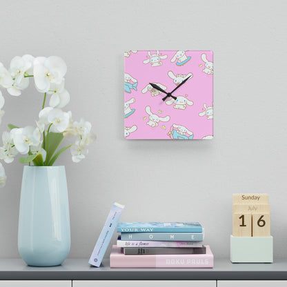 Cinnamoroll Playing Around Pattern Acrylic Wall Clock