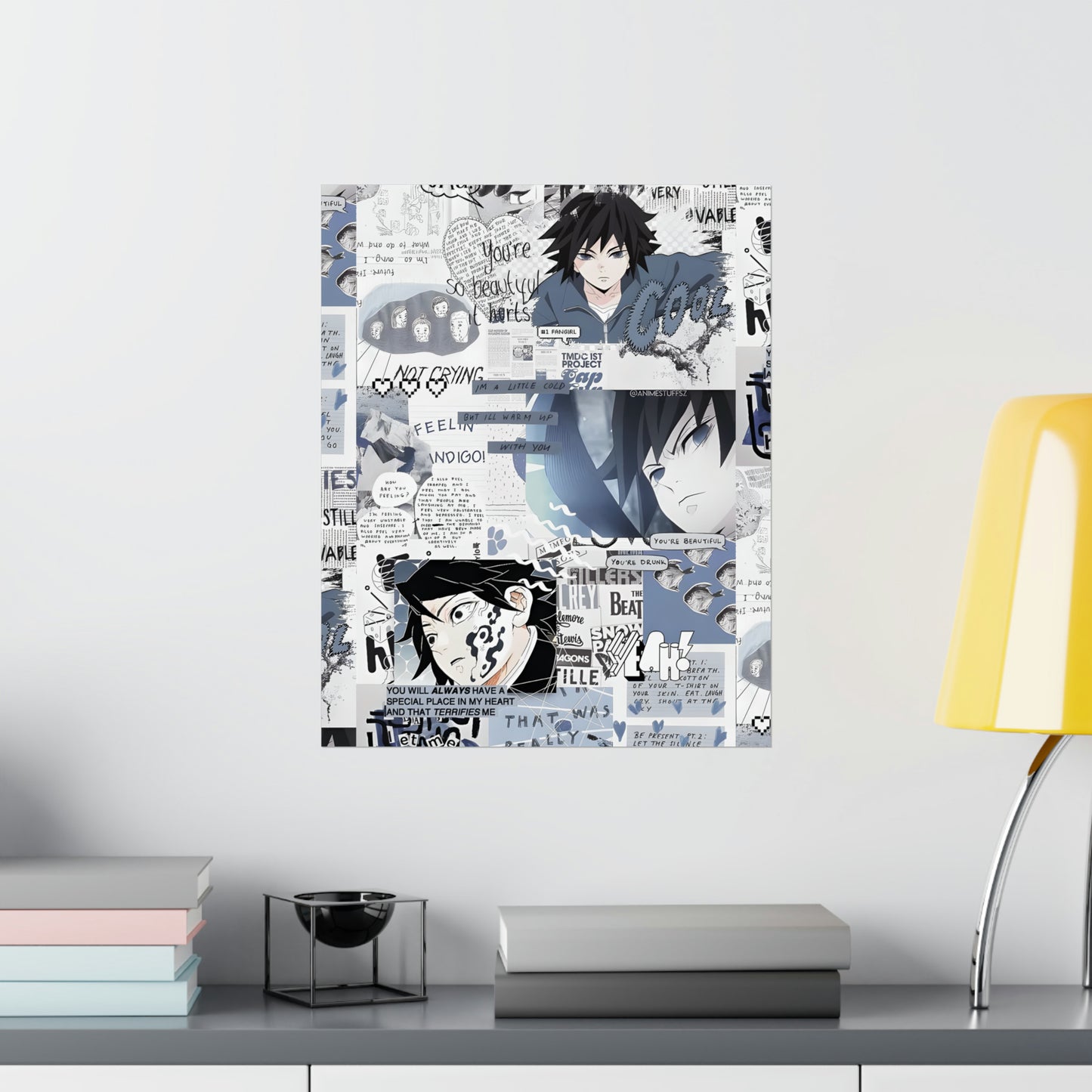 Demon Slayer Giyu Aesthetic Collage Matte Vertical Poster