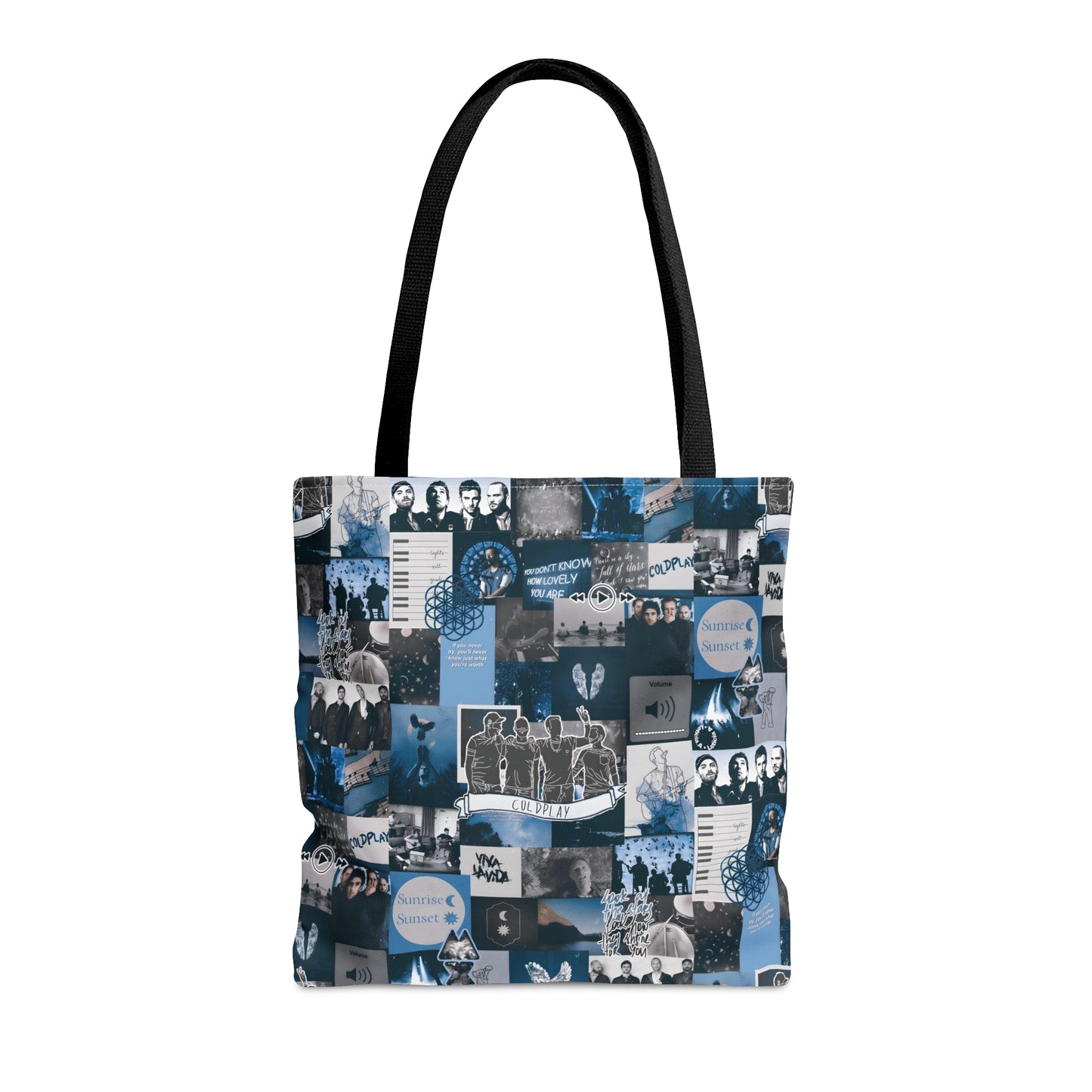 Coldplay Sunrise Sunset Collage Tote Bag