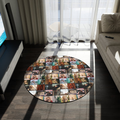 Sabrina Carpenter Album Cover Collage Round Rug