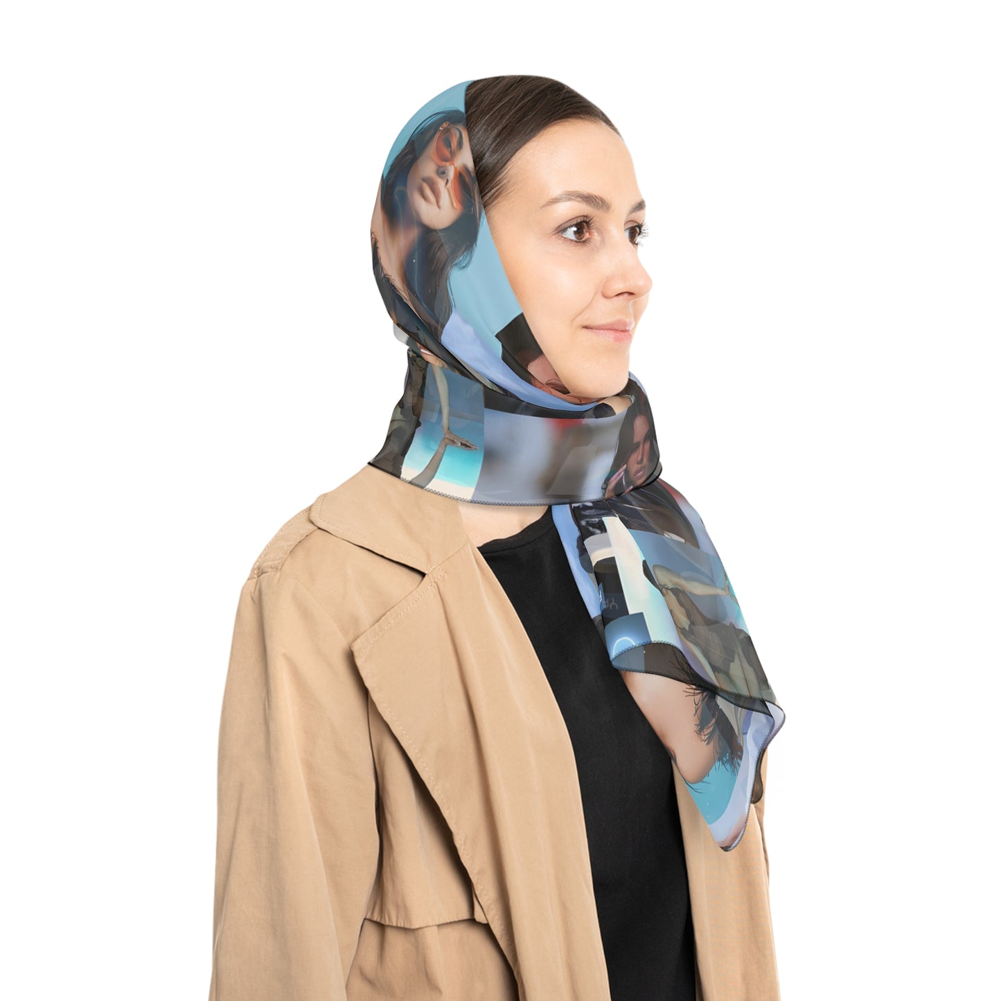 Madison Beer Mind In The Clouds Collage Polyester Scarf